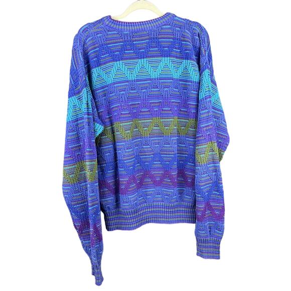 VTG Y2K Cosby Colours Alexander Julian Sweater Mens Large Cotton Made In USA - Picture 5 of 6